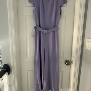 Maggy London Purple Maxi Dress with Flutter Cap Sleeves